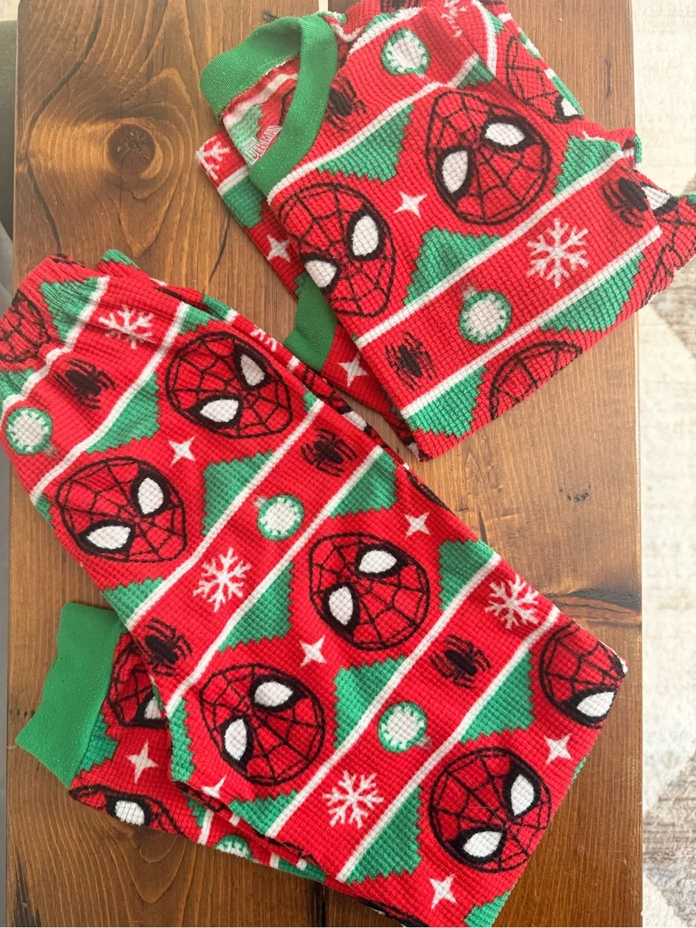 Kids Holiday Spider-Man Pajama Set - Red & Green